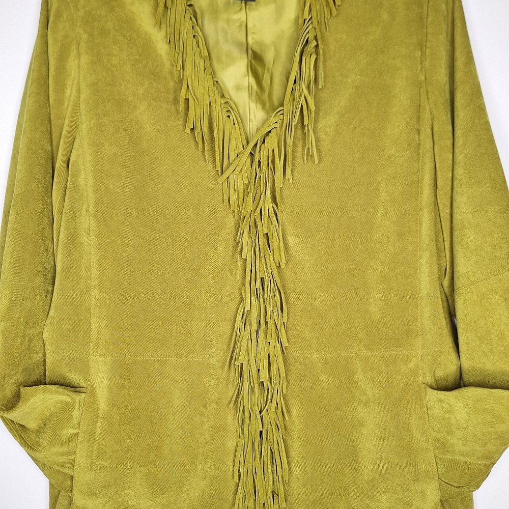Nortnmcnaughton apple green western girl core fringe jacket.